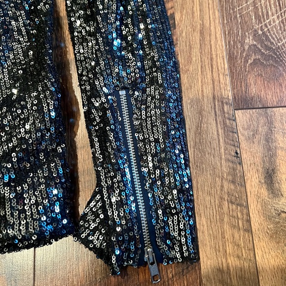 FREE PEOPLE Midnight Message Sequin Moto Jacket NWT XS - Picture 12 of 13